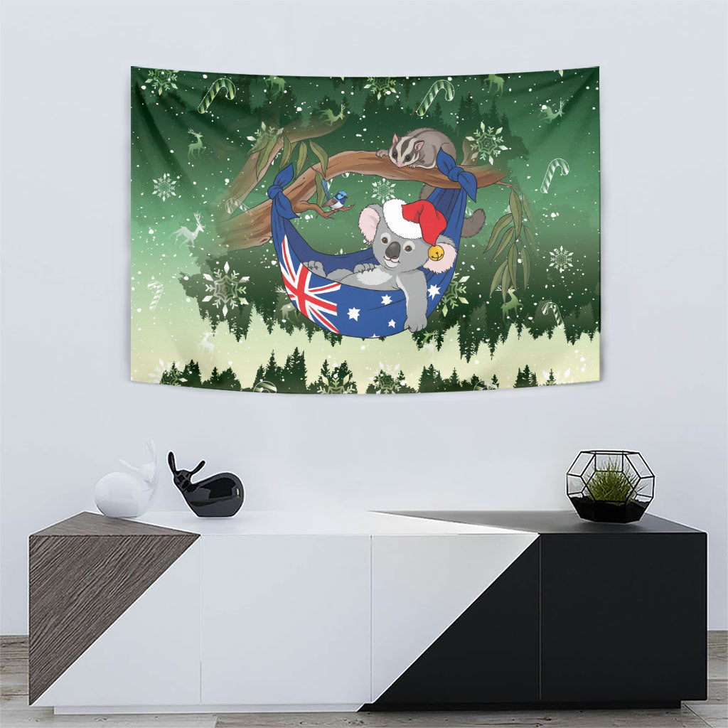Aussie Festive Koala Christmas Tapestry Koala-ty Time Flag Hammock Green Style