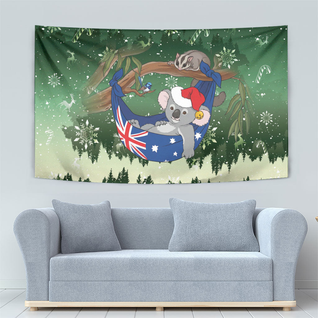 Aussie Festive Koala Christmas Tapestry Koala-ty Time Flag Hammock Green Style
