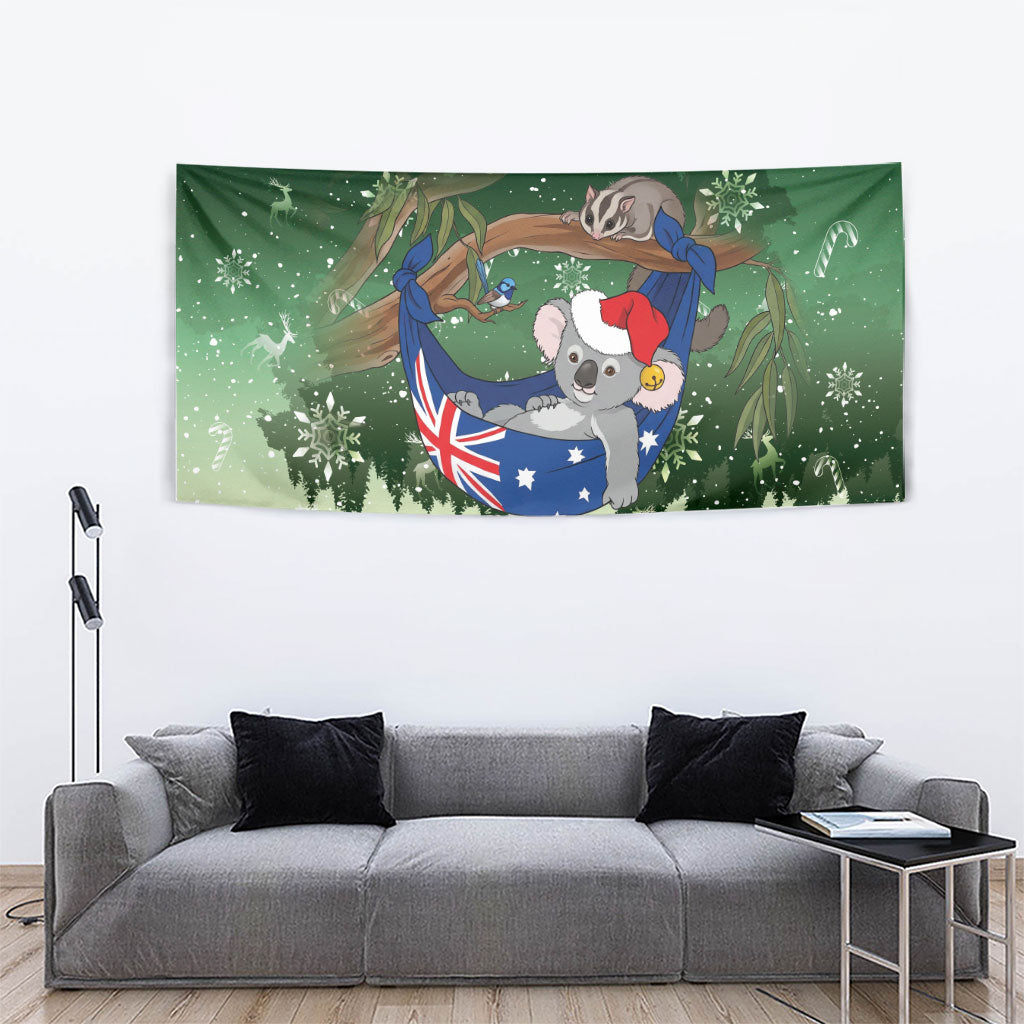 Aussie Festive Koala Christmas Tapestry Koala-ty Time Flag Hammock Green Style