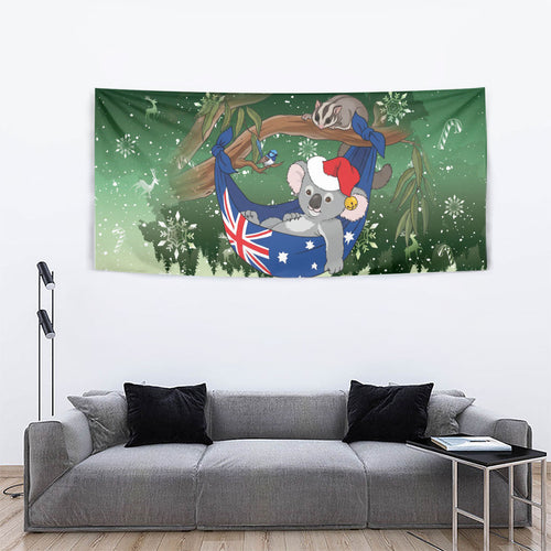 Aussie Festive Koala Christmas Tapestry Koala-ty Time Flag Hammock Green Style