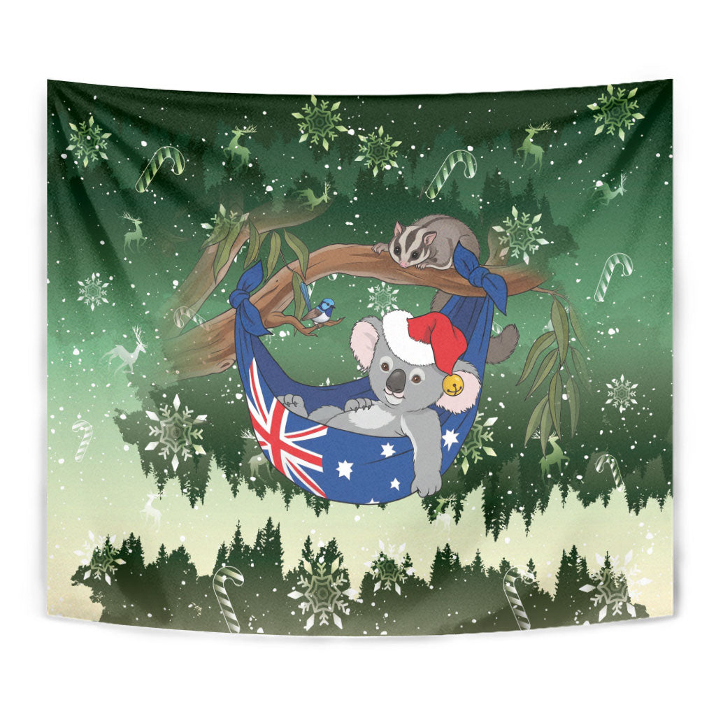 Aussie Festive Koala Christmas Tapestry Koala-ty Time Flag Hammock Green Style