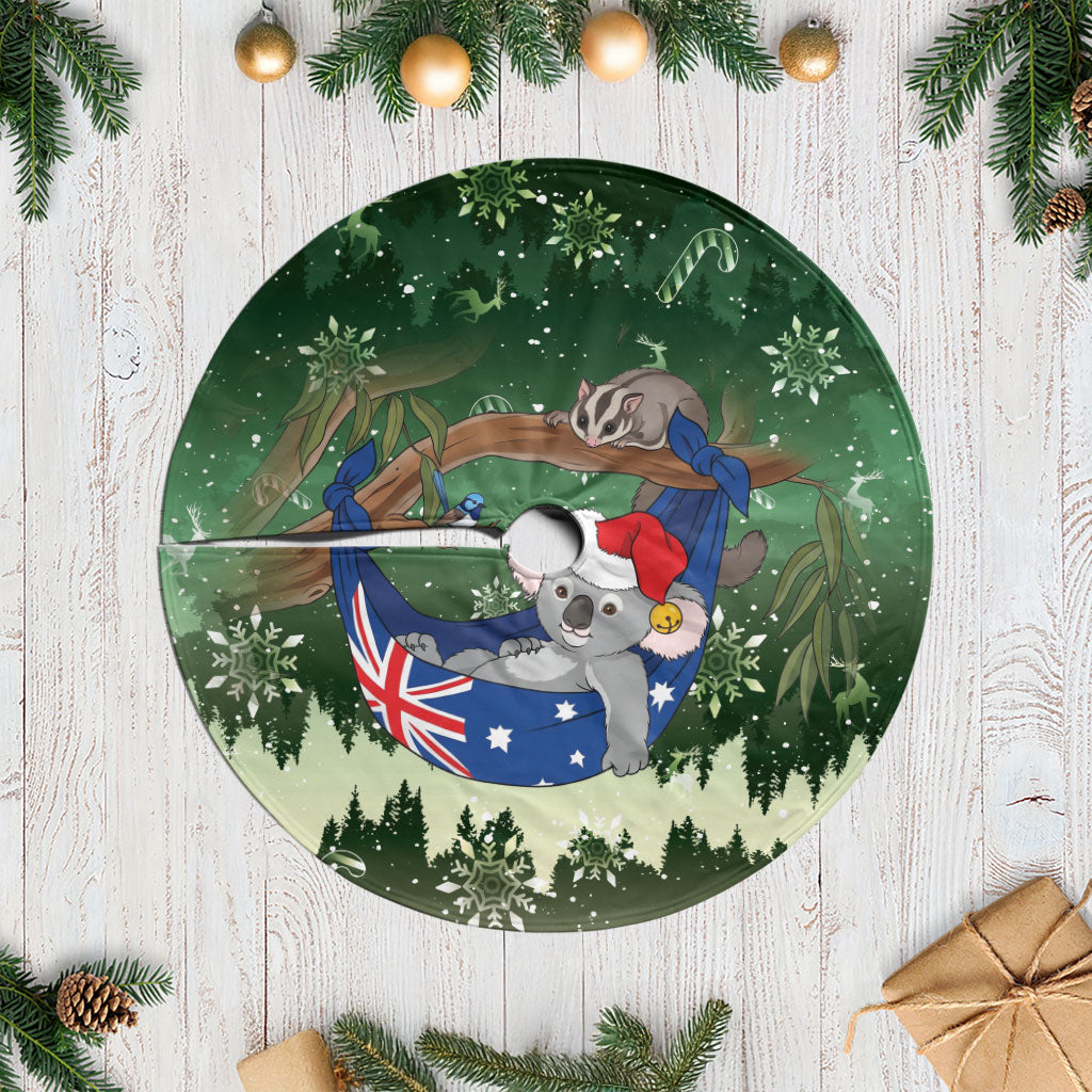 Aussie Festive Koala Christmas Tree Skirt Koala-ty Time Flag Hammock Green Style