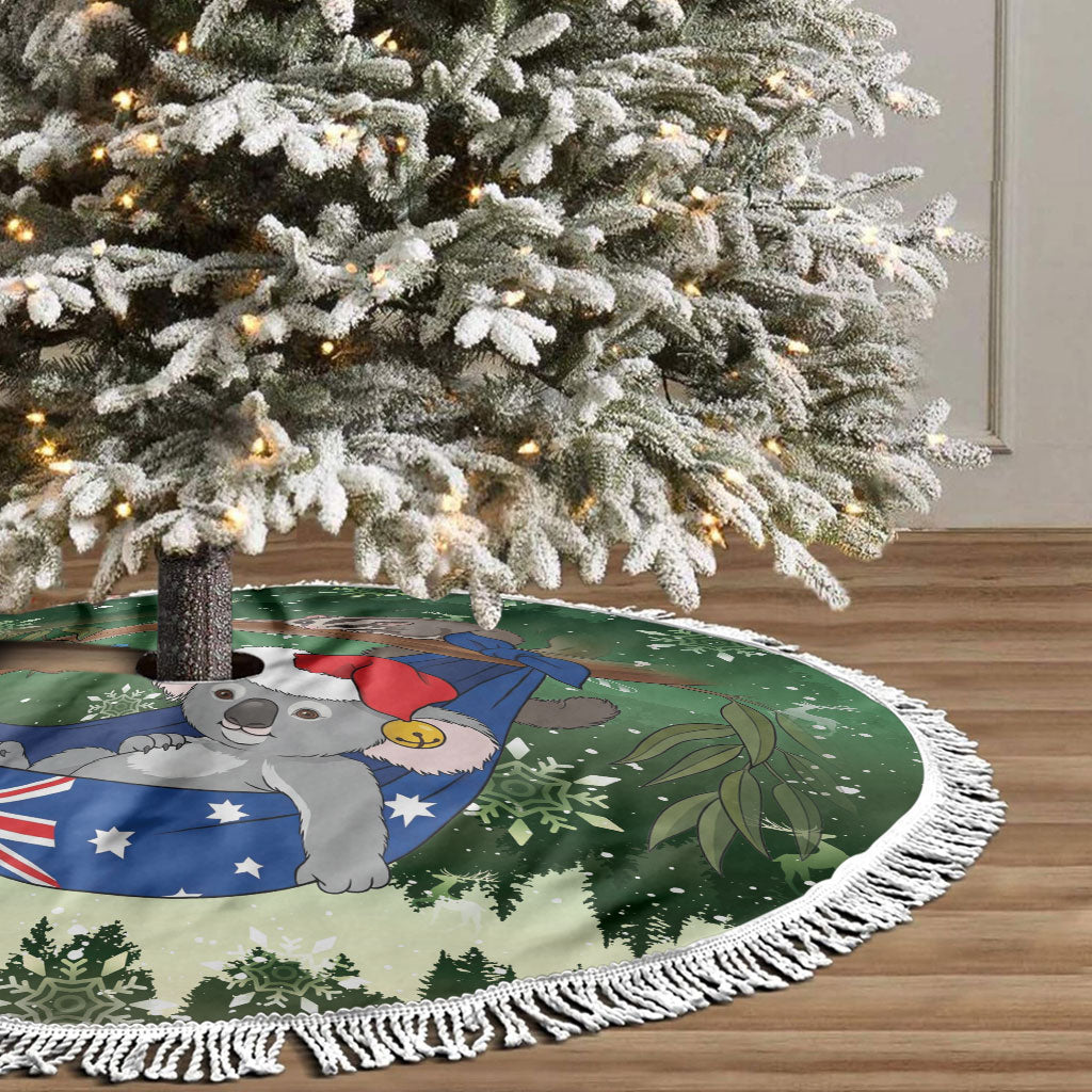 Aussie Festive Koala Christmas Tree Skirt Koala-ty Time Flag Hammock Green Style