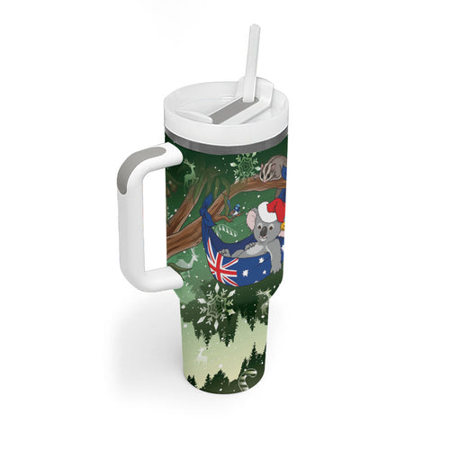 Aussie Festive Koala Christmas Tumbler With Handle Koala-ty Time Flag Hammock Green Style