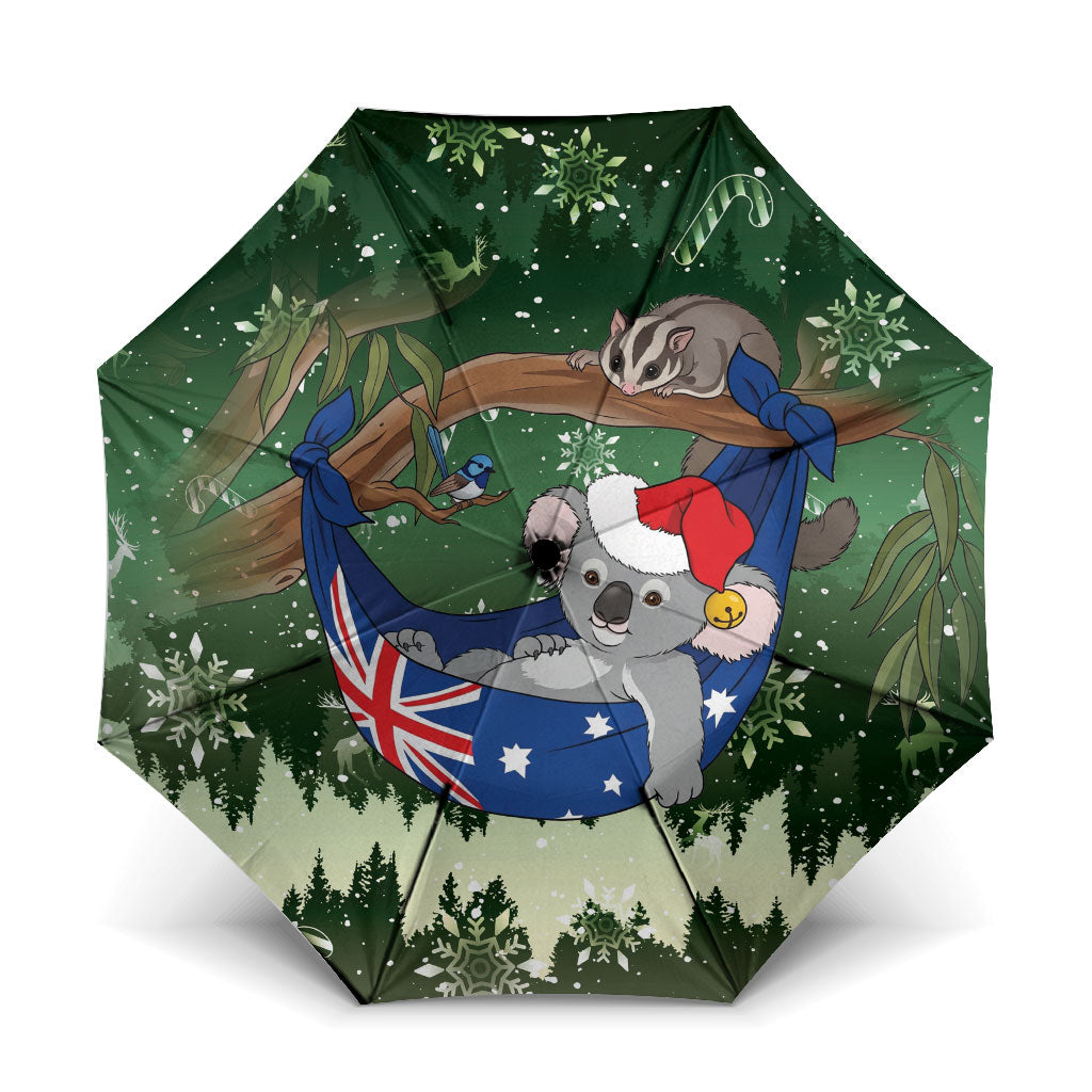 Aussie Festive Koala Christmas Umbrella Koala-ty Time Flag Hammock Green Style