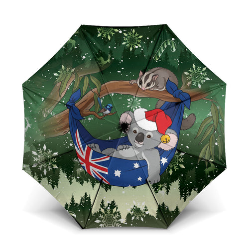 Aussie Festive Koala Christmas Umbrella Koala-ty Time Flag Hammock Green Style