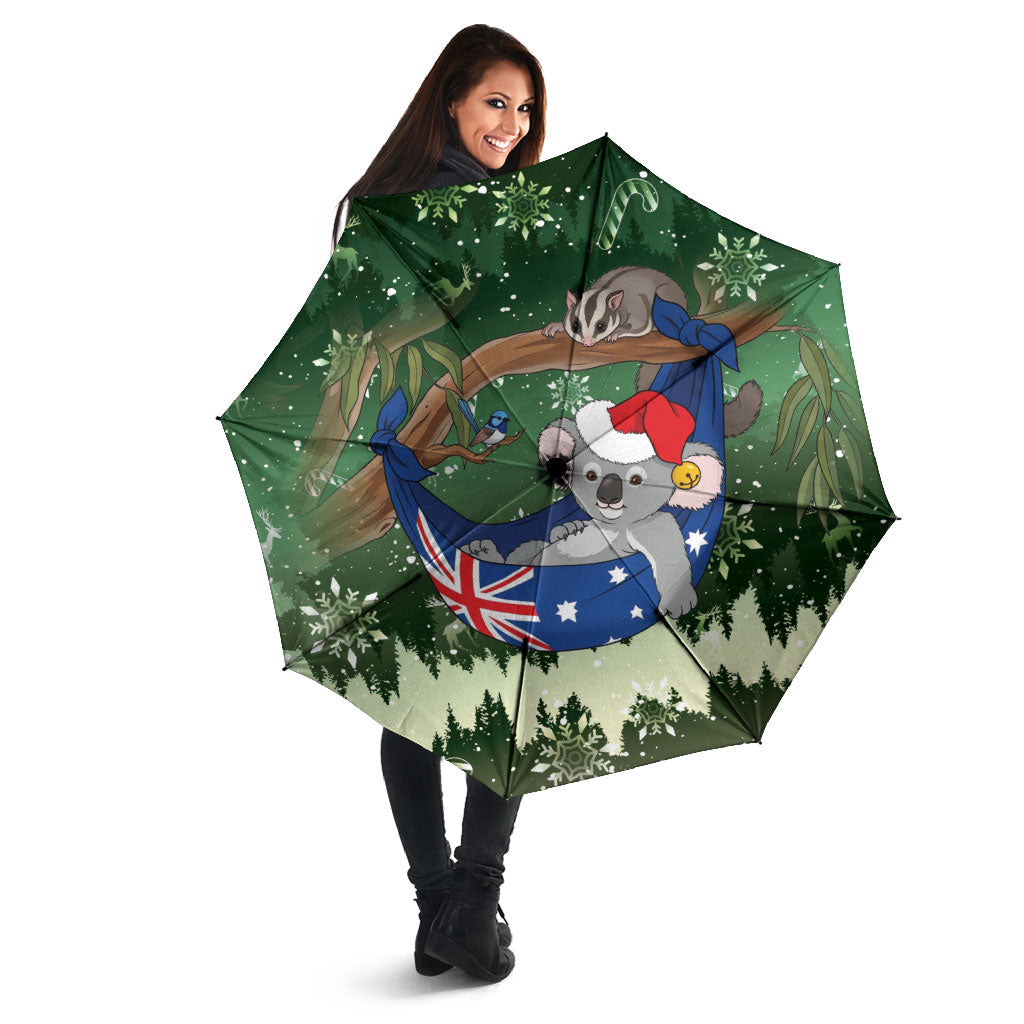 Aussie Festive Koala Christmas Umbrella Koala-ty Time Flag Hammock Green Style