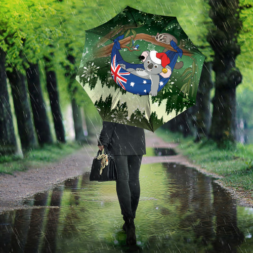 Aussie Festive Koala Christmas Umbrella Koala-ty Time Flag Hammock Green Style