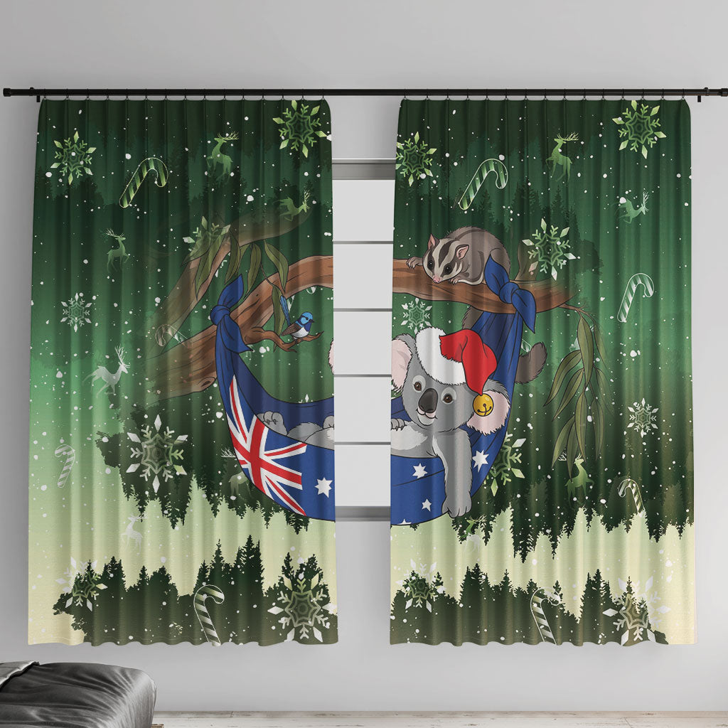 Aussie Festive Koala Christmas Window Curtain Koala-ty Time Flag Hammock Green Style