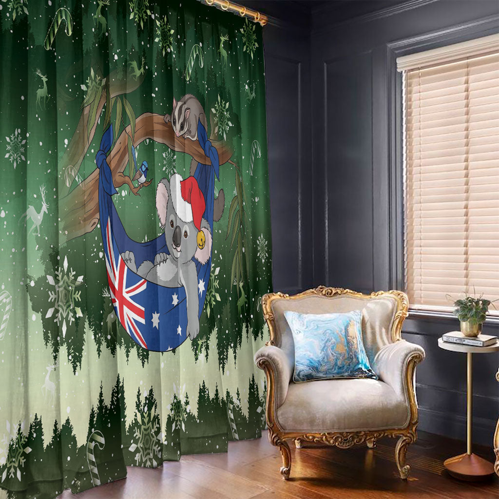 Aussie Festive Koala Christmas Window Curtain Koala-ty Time Flag Hammock Green Style