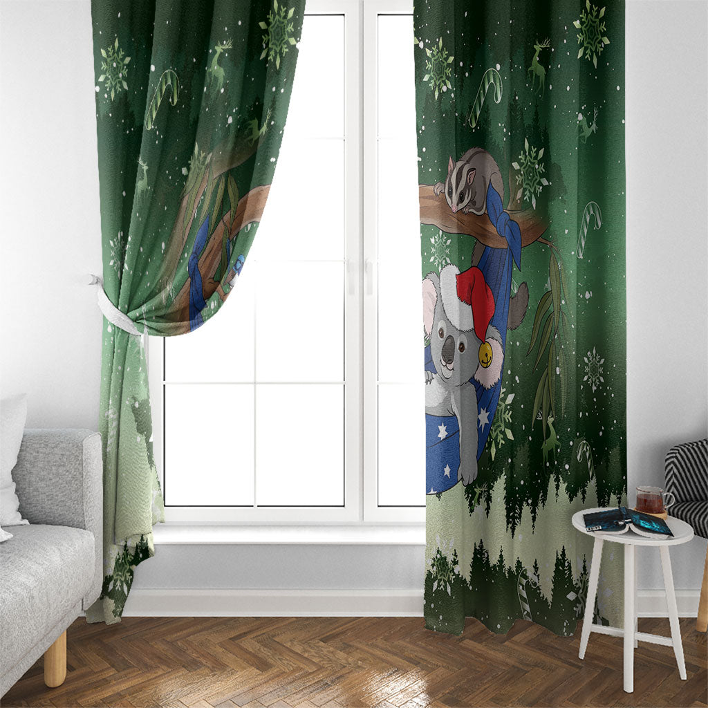 Aussie Festive Koala Christmas Window Curtain Koala-ty Time Flag Hammock Green Style