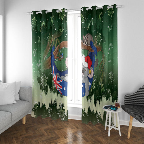 Aussie Festive Koala Christmas Window Curtain Koala-ty Time Flag Hammock Green Style
