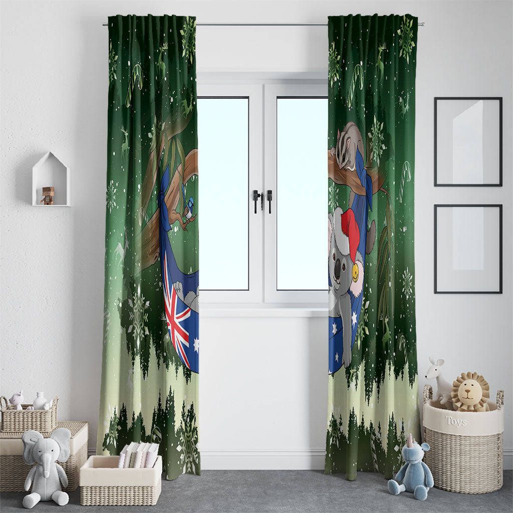 Aussie Festive Koala Christmas Window Curtain Koala-ty Time Flag Hammock Green Style