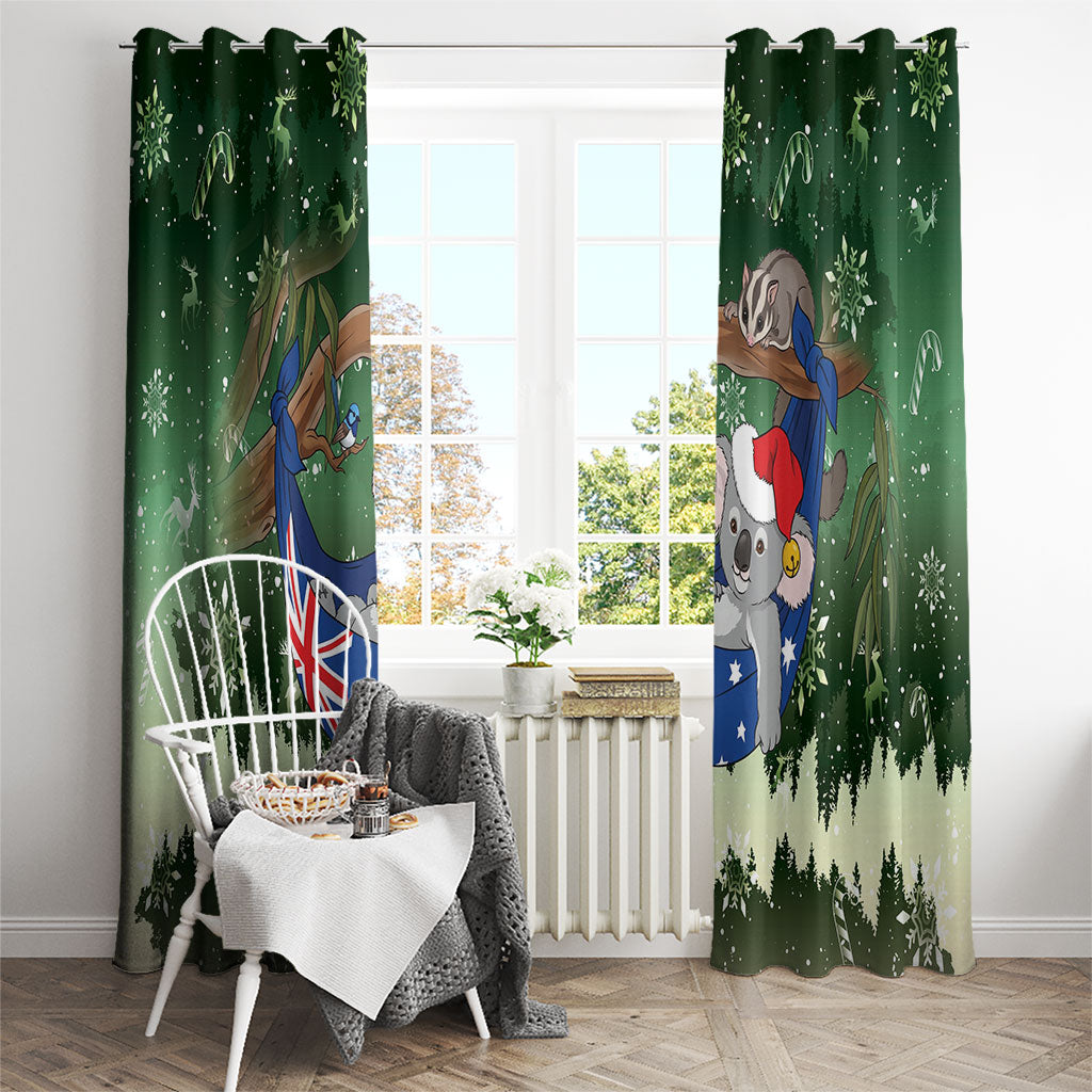 Aussie Festive Koala Christmas Window Curtain Koala-ty Time Flag Hammock Green Style