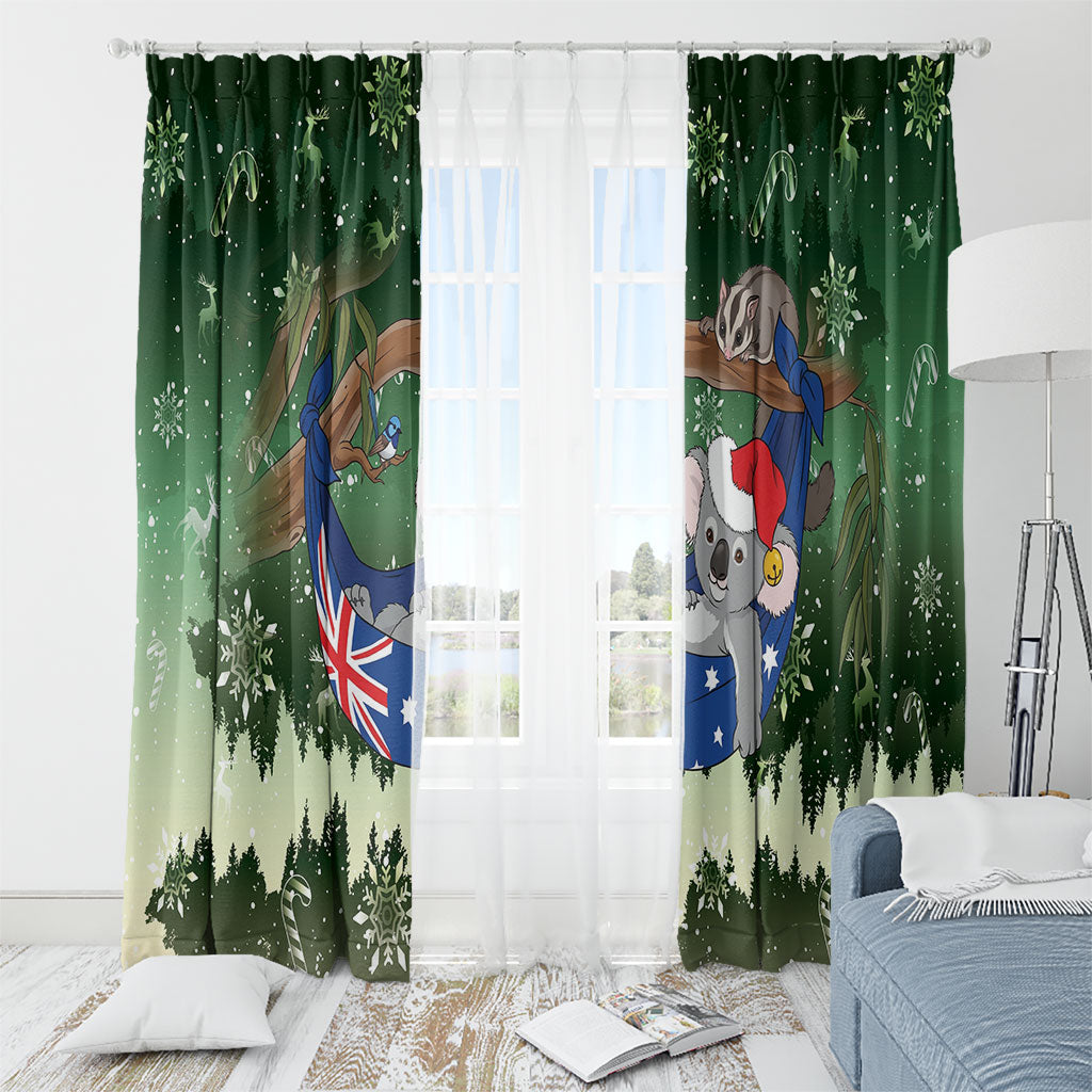 Aussie Festive Koala Christmas Window Curtain Koala-ty Time Flag Hammock Green Style
