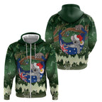 Aussie Festive Koala Christmas Zip Hoodie Koala-ty Time Flag Hammock Green Style
