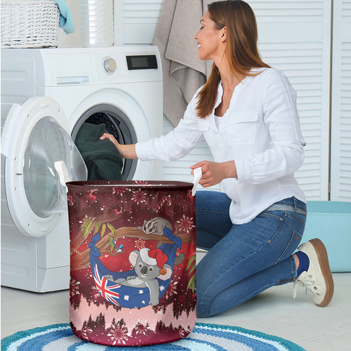 Aussie Festive Koala Christmas Laundry Basket Koala-ty Time Flag Hammock Red Style