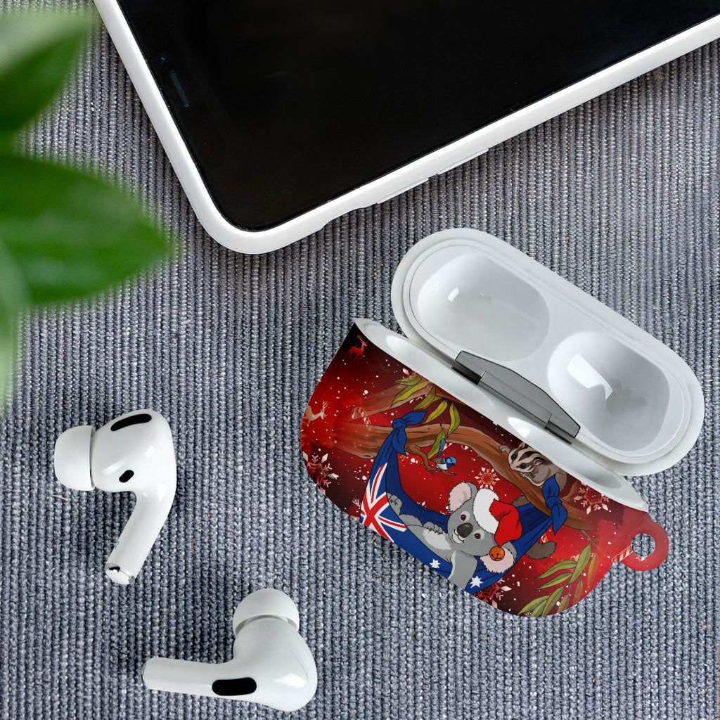 Aussie Festive Koala Christmas AirPods Case Koala-ty Time Flag Hammock Red Style