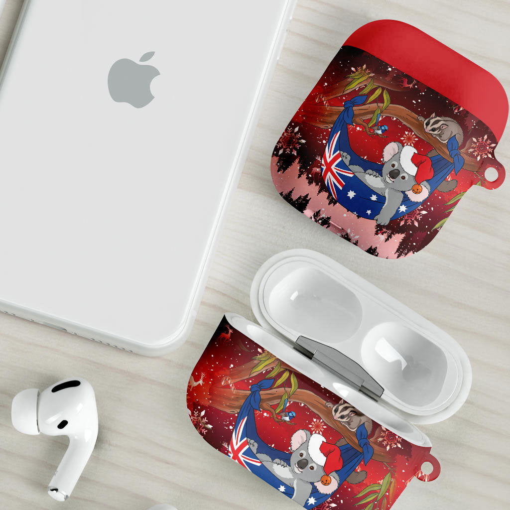 Aussie Festive Koala Christmas AirPods Case Koala-ty Time Flag Hammock Red Style