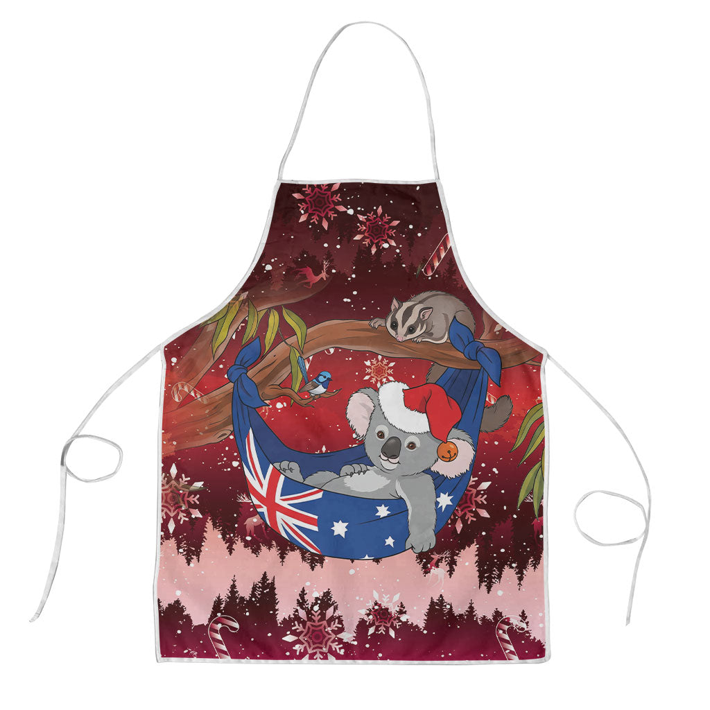Aussie Festive Koala Christmas Apron Koala-ty Time Flag Hammock Red Style