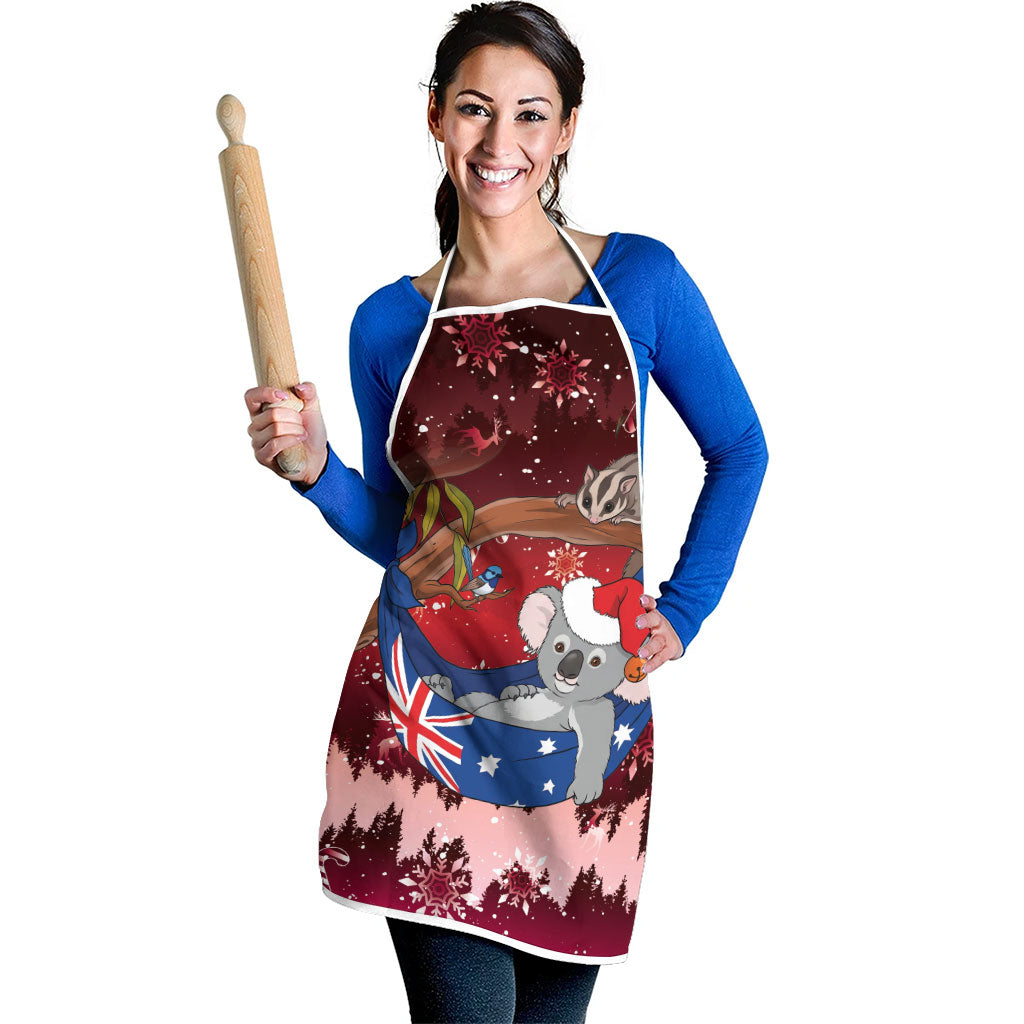 Aussie Festive Koala Christmas Apron Koala-ty Time Flag Hammock Red Style