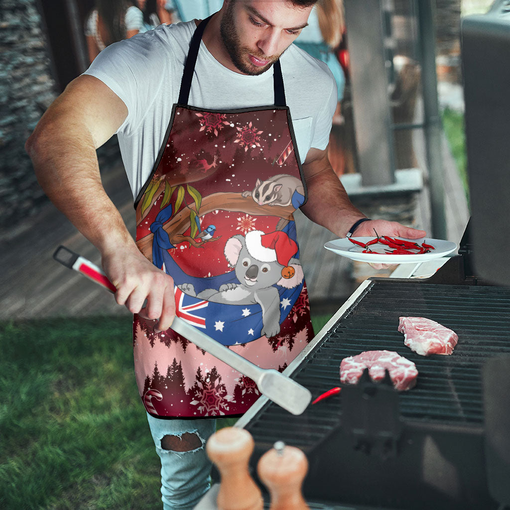 Aussie Festive Koala Christmas Apron Koala-ty Time Flag Hammock Red Style