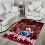Aussie Festive Koala Christmas Area Rug Koala-ty Time Flag Hammock Red Style