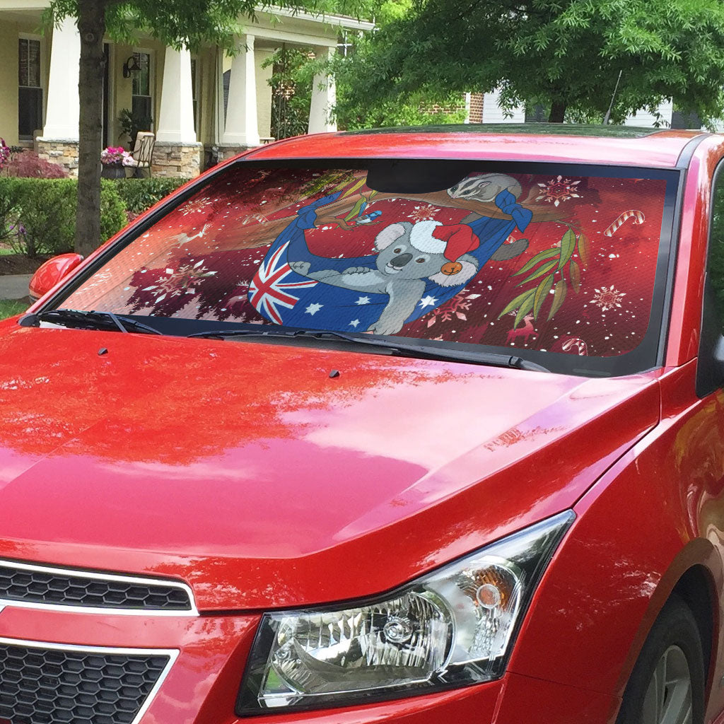 Aussie Festive Koala Christmas Auto Sun Shade Koala-ty Time Flag Hammock Red Style
