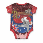 Aussie Festive Koala Christmas Baby Onesie Koala-ty Time Flag Hammock Red Style