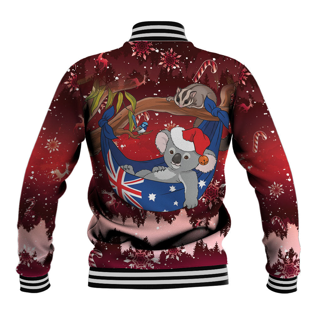 Aussie Festive Koala Christmas Baseball Jacket Koala-ty Time Flag Hammock Red Style