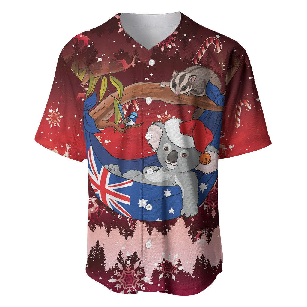 Aussie Festive Koala Christmas Baseball Jersey Koala-ty Time Flag Hammock Red Style