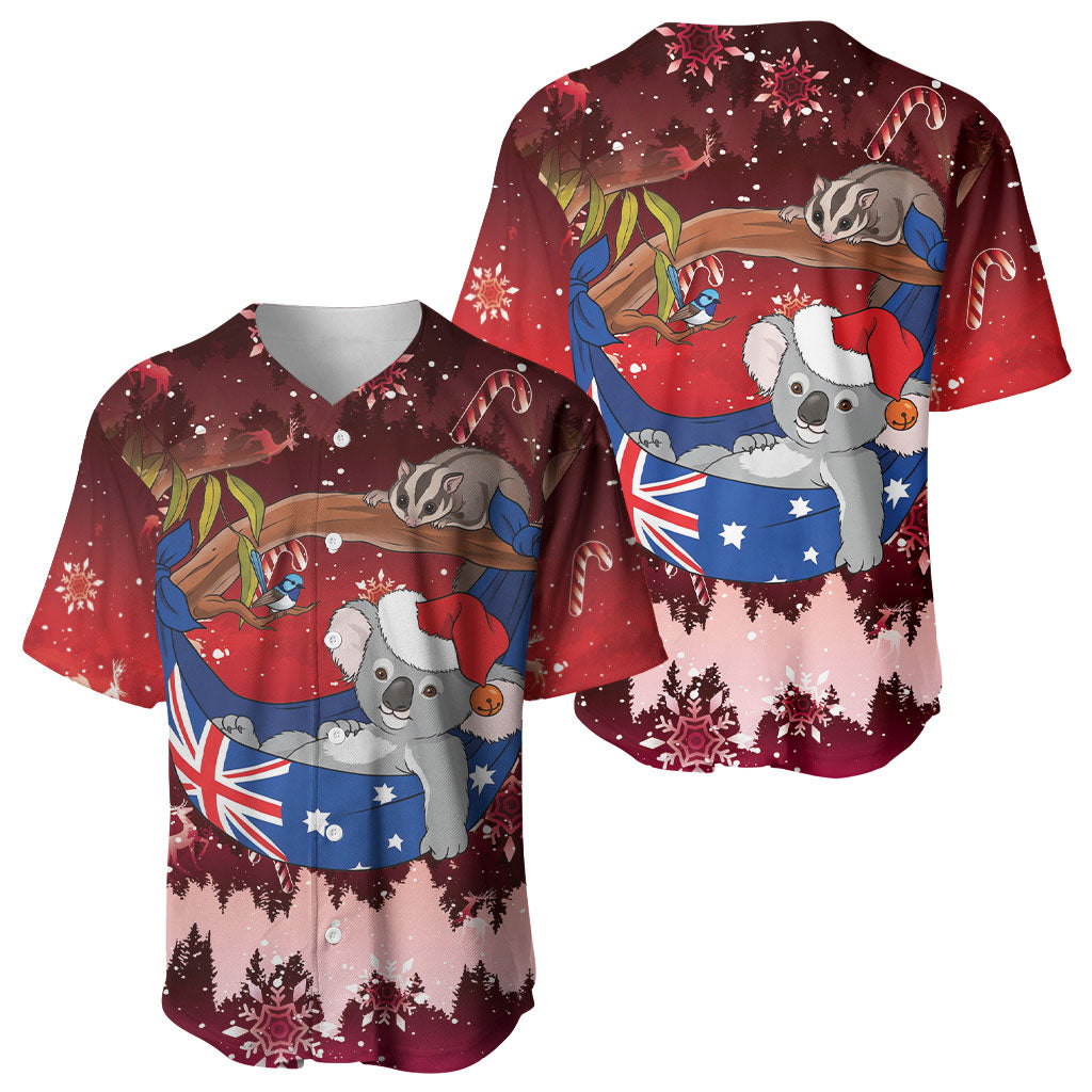 Aussie Festive Koala Christmas Baseball Jersey Koala-ty Time Flag Hammock Red Style