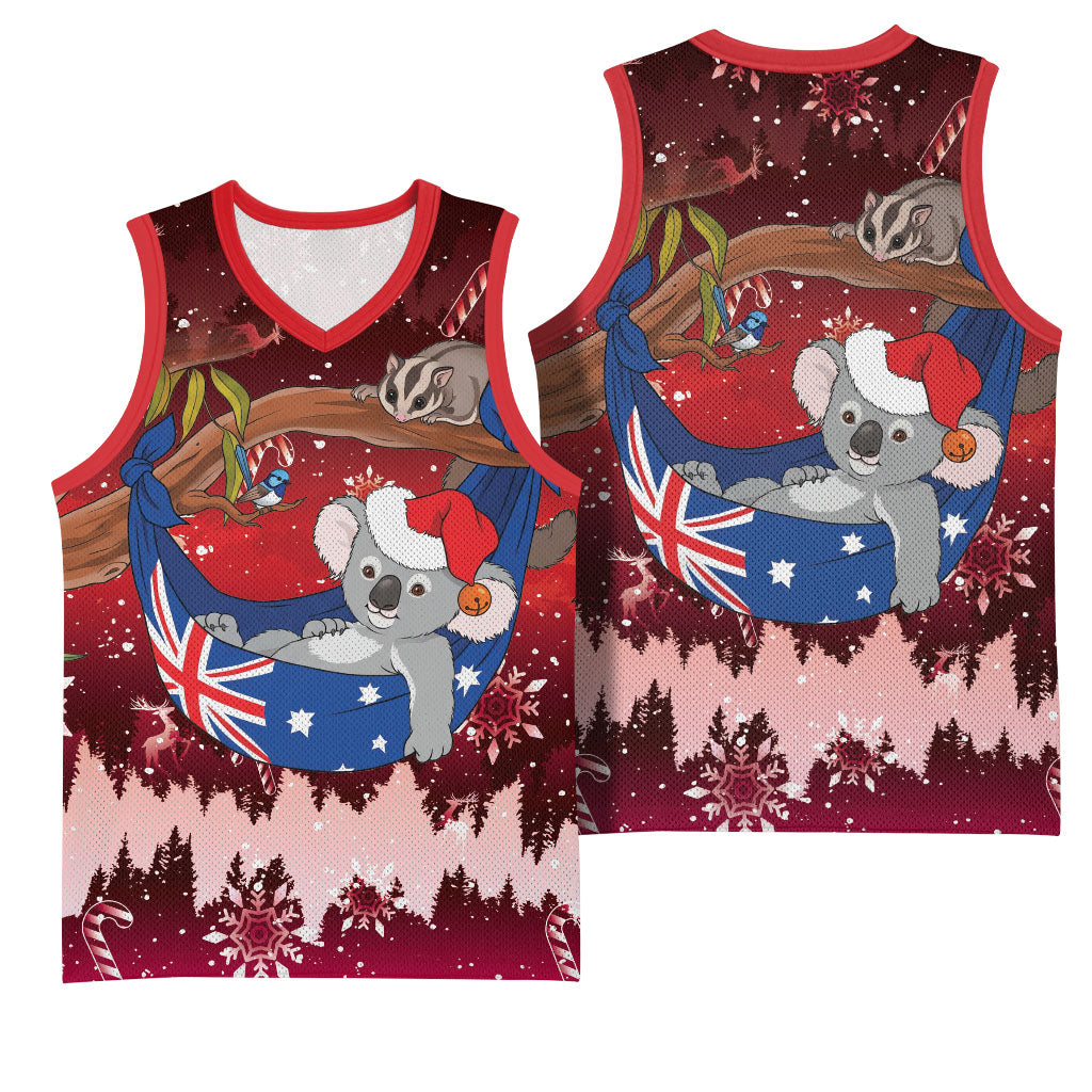 Aussie Festive Koala Christmas Basketball Jersey Koala-ty Time Flag Hammock Red Style