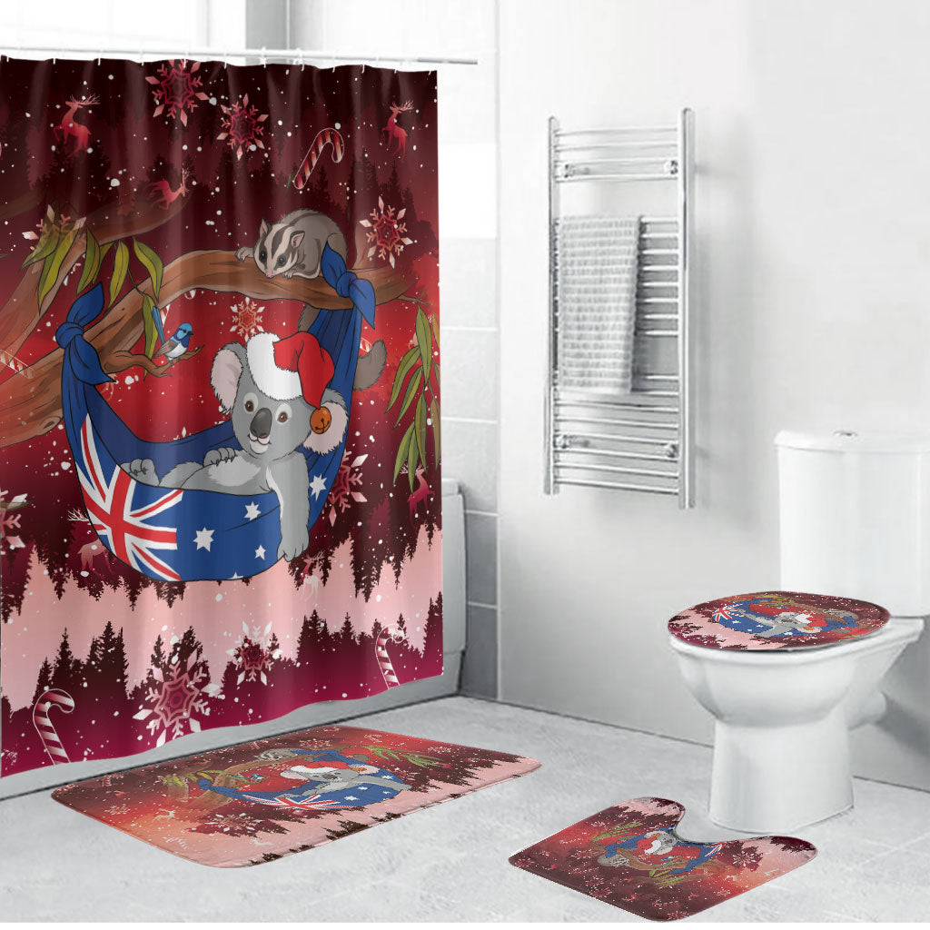 Aussie Festive Koala Christmas Bathroom Set Koala-ty Time Flag Hammock Red Style