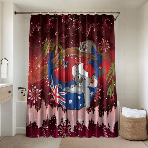Aussie Festive Koala Christmas Bathroom Set Koala-ty Time Flag Hammock Red Style