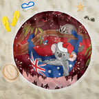 Aussie Festive Koala Christmas Beach Blanket Koala-ty Time Flag Hammock Red Style
