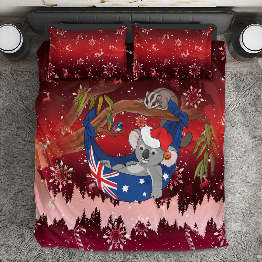 Aussie Festive Koala Christmas Bedding Set Koala-ty Time Flag Hammock Red Style