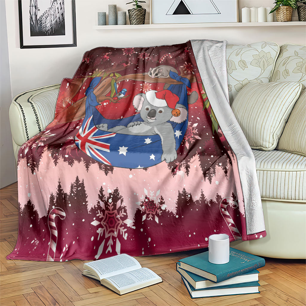 Aussie Festive Koala Christmas Blanket Koala-ty Time Flag Hammock Red Style