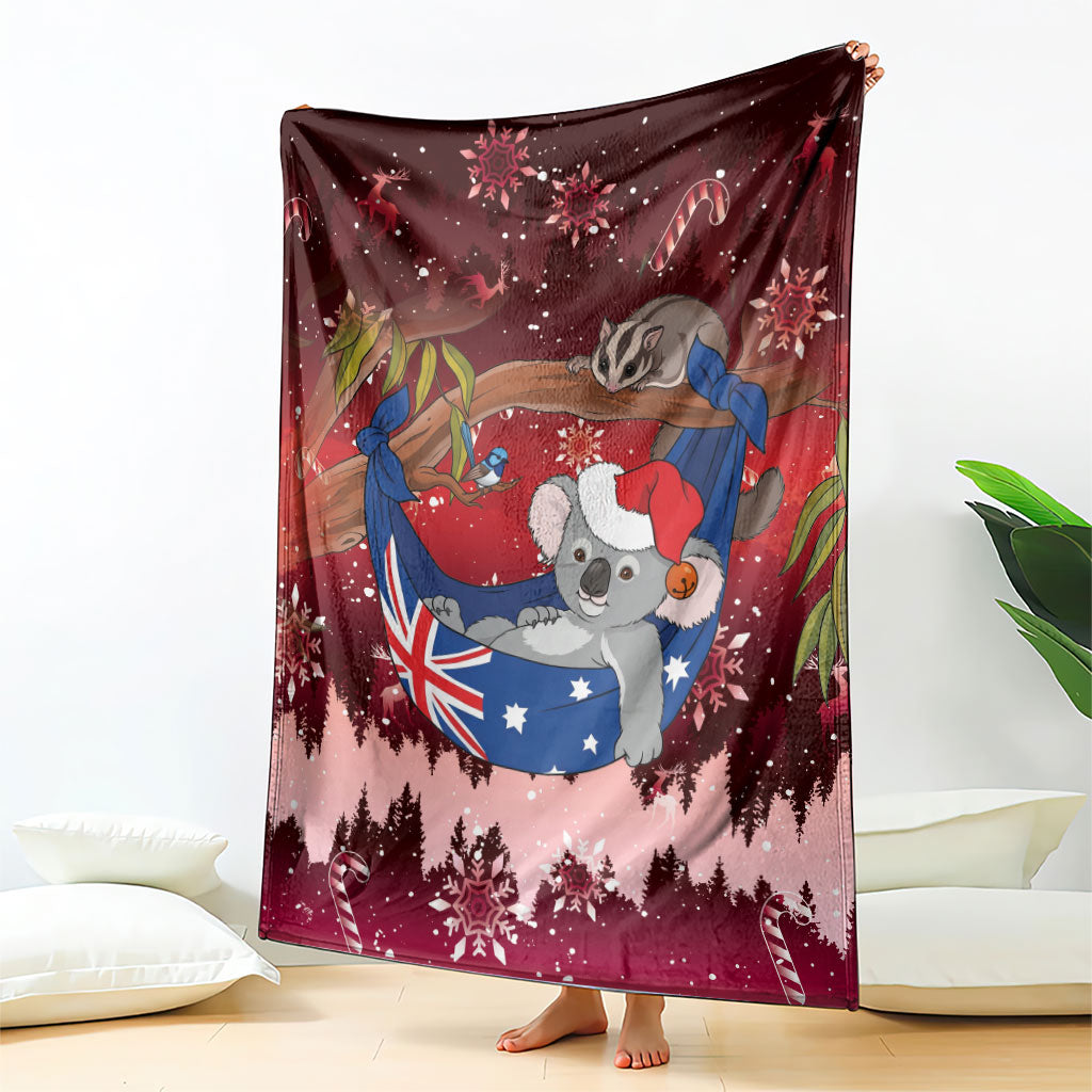 Aussie Festive Koala Christmas Blanket Koala-ty Time Flag Hammock Red Style