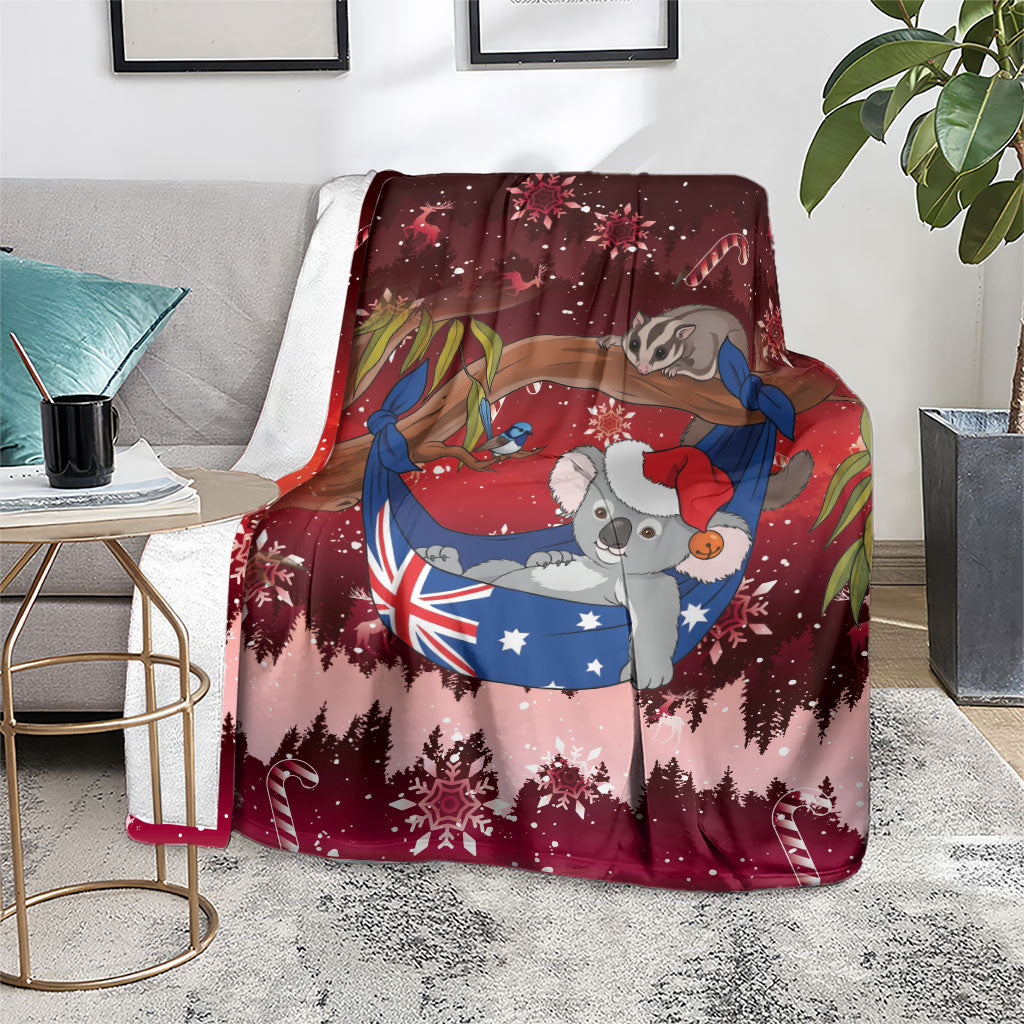 Aussie Festive Koala Christmas Blanket Koala-ty Time Flag Hammock Red Style