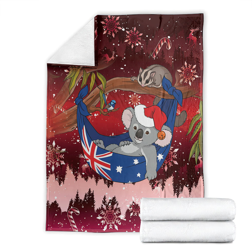 Aussie Festive Koala Christmas Blanket Koala-ty Time Flag Hammock Red Style