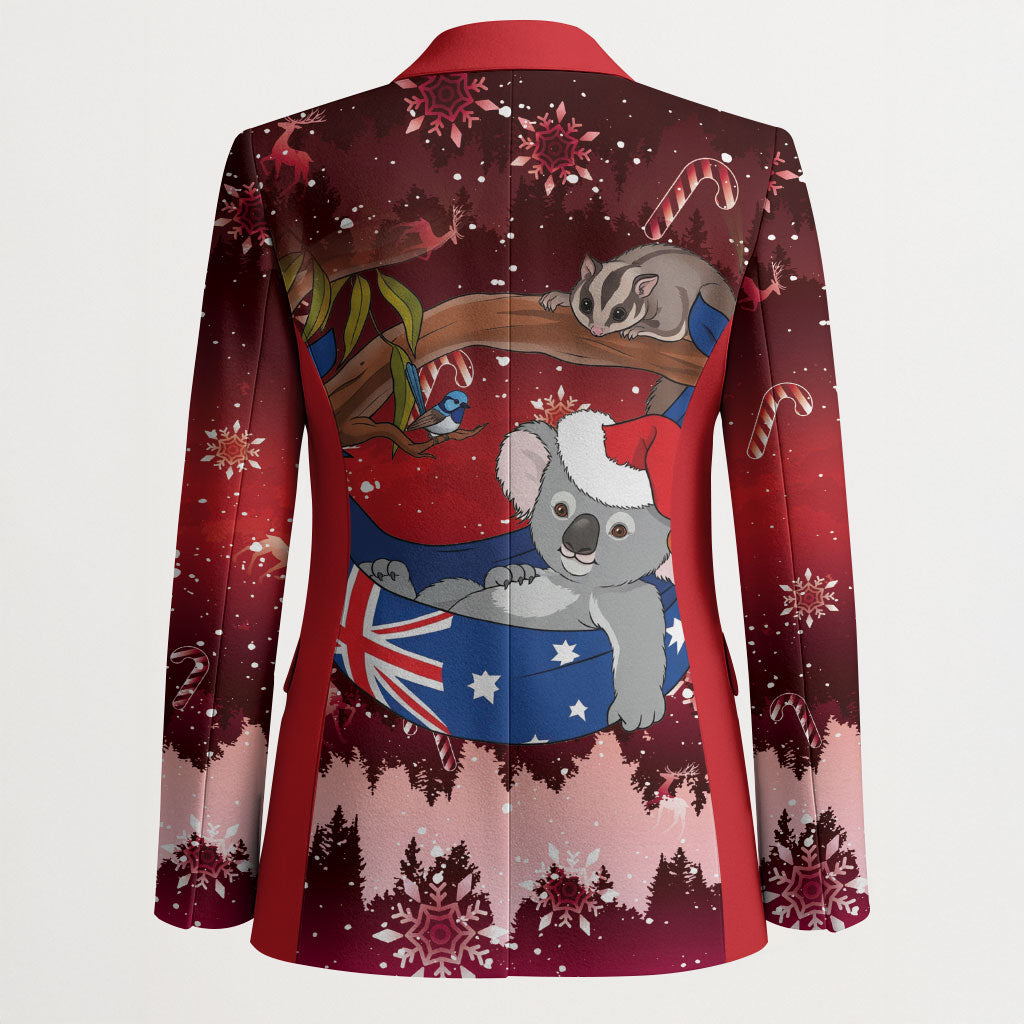 Aussie Festive Koala Christmas Blazer Koala-ty Time Flag Hammock Red Style