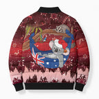 Aussie Festive Koala Christmas Bomber Puffer Jacket Koala-ty Time Flag Hammock Red Style
