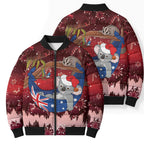 Aussie Festive Koala Christmas Bomber Puffer Jacket Koala-ty Time Flag Hammock Red Style
