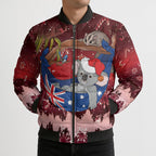 Aussie Festive Koala Christmas Bomber Puffer Jacket Koala-ty Time Flag Hammock Red Style