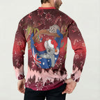 Aussie Festive Koala Christmas Button Sweatshirt Koala-ty Time Flag Hammock Red Style