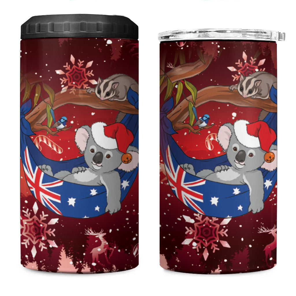 Aussie Festive Koala Christmas 4 in 1 Can Cooler Tumbler Koala-ty Time Flag Hammock Red Style
