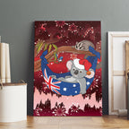 Aussie Festive Koala Christmas Canvas Wall Art Koala-ty Time Flag Hammock Red Style