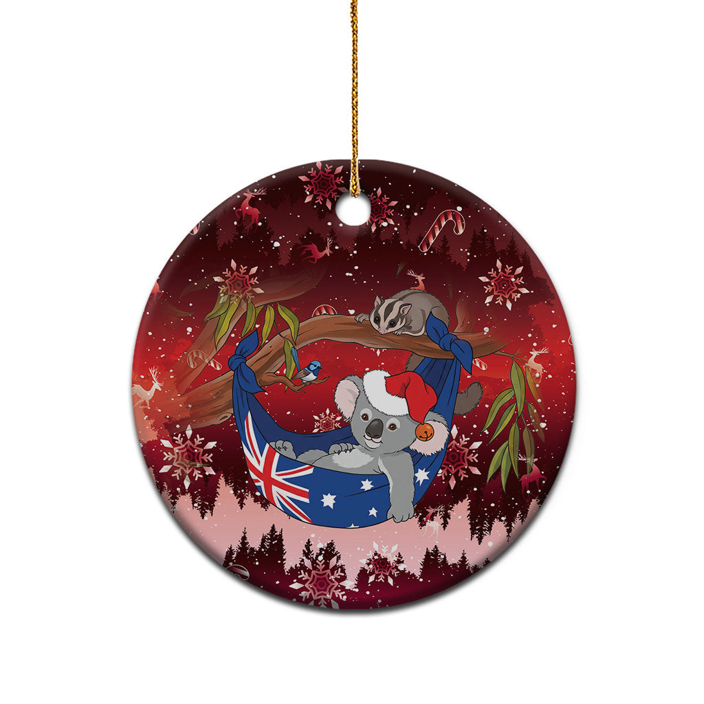 Aussie Festive Koala Christmas Ceramic Ornament Koala-ty Time Flag Hammock Red Style