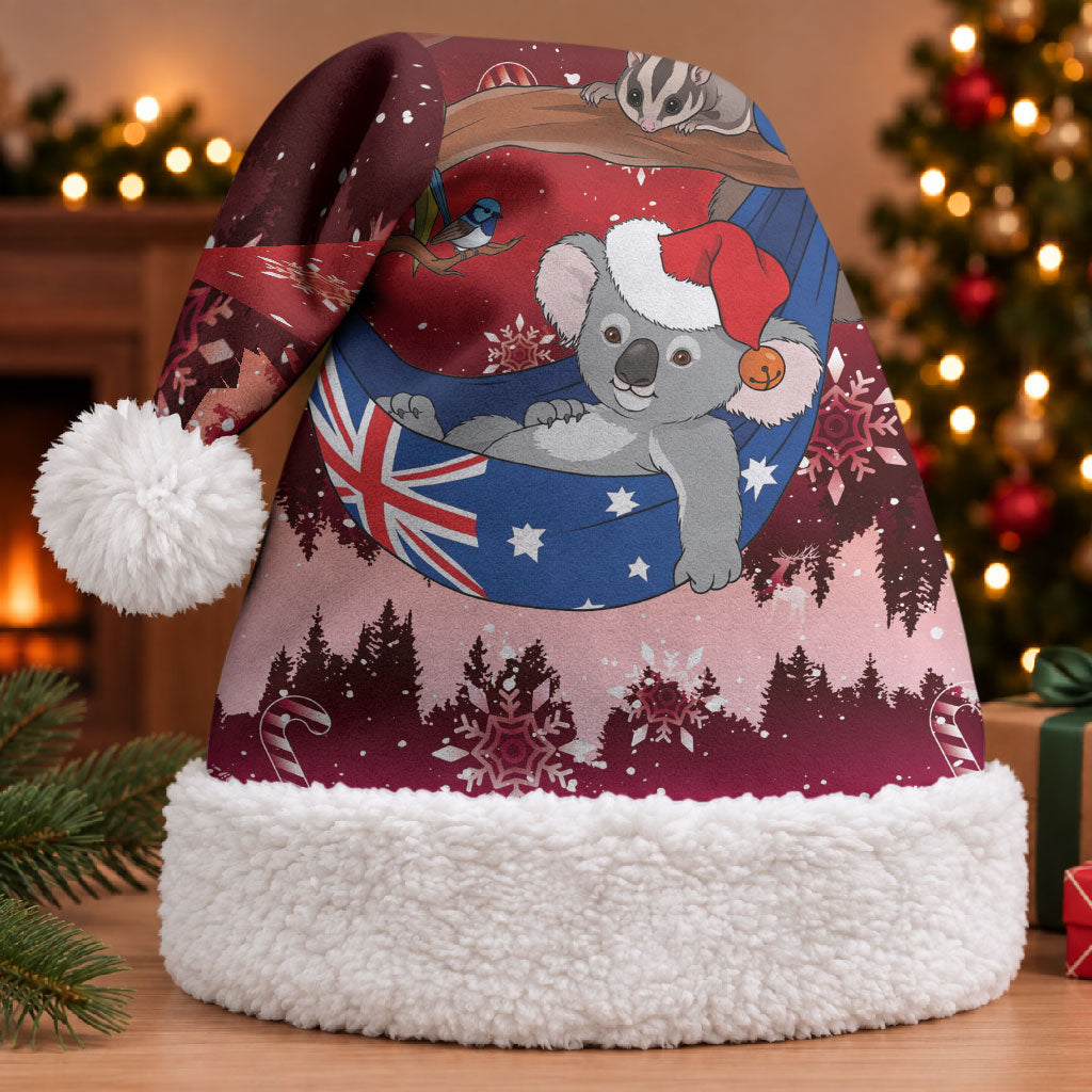 Aussie Festive Koala Christmas Santa Hat Koala-ty Time Flag Hammock Red Style